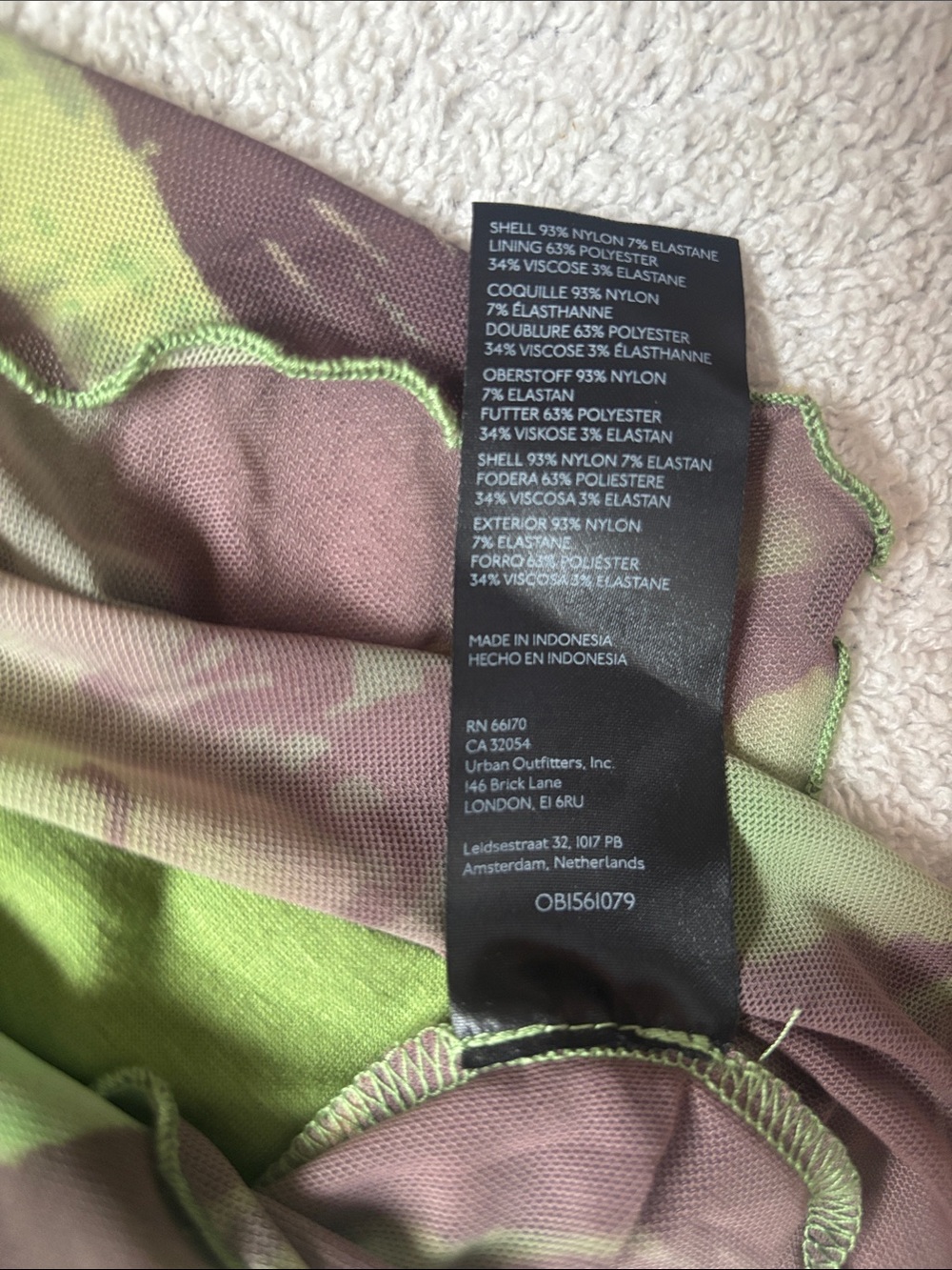 Urban Outfitters Green & Brown Long Sleeve Crop Top - Picture 5 of 6